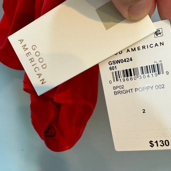 GOOD AMERICAN leilani one piece swimsuit in poppy size 2 - Picture 5 of 8